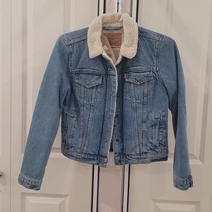 Levis denim faux shearling lining jacket